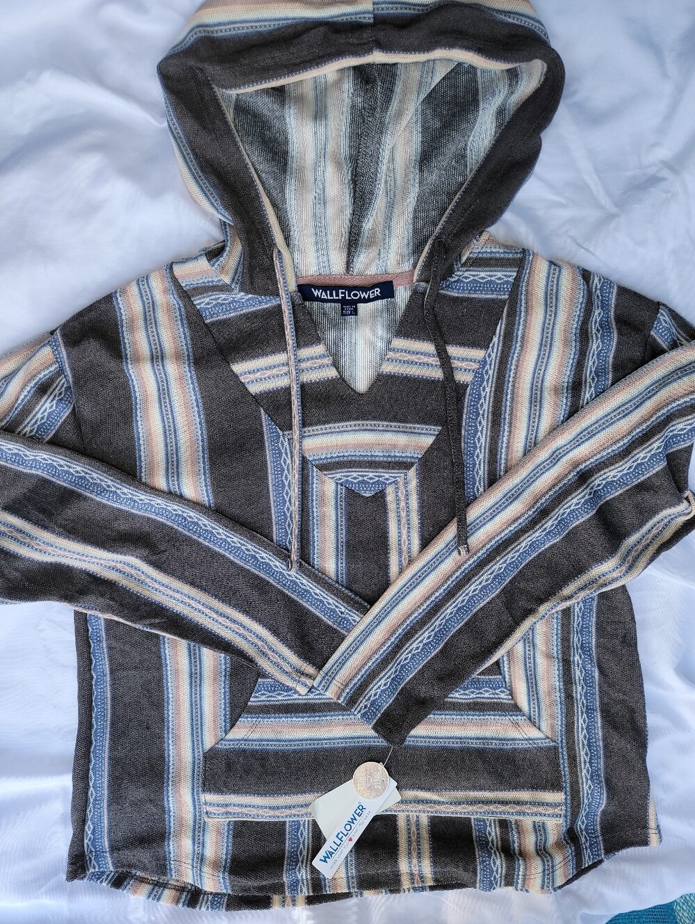 Wallflower Striped Lightweight Baja Beach Hoodie